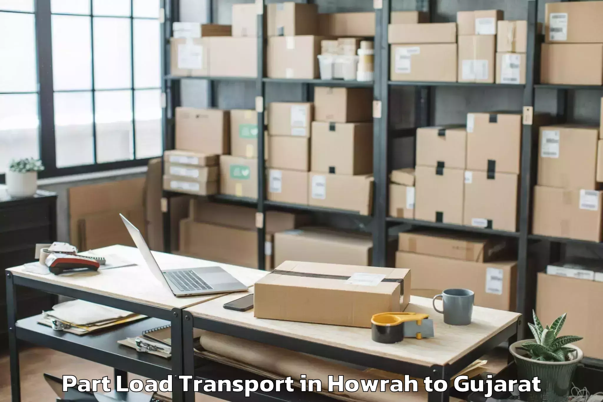 Comprehensive Howrah to Crystal Mall Rajkot Part Load Transport